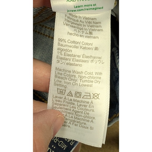 J. Crew Mid Rise Flare Crop Jeans Stretch Denim Dark Wash 28 - Picture 8 of 8